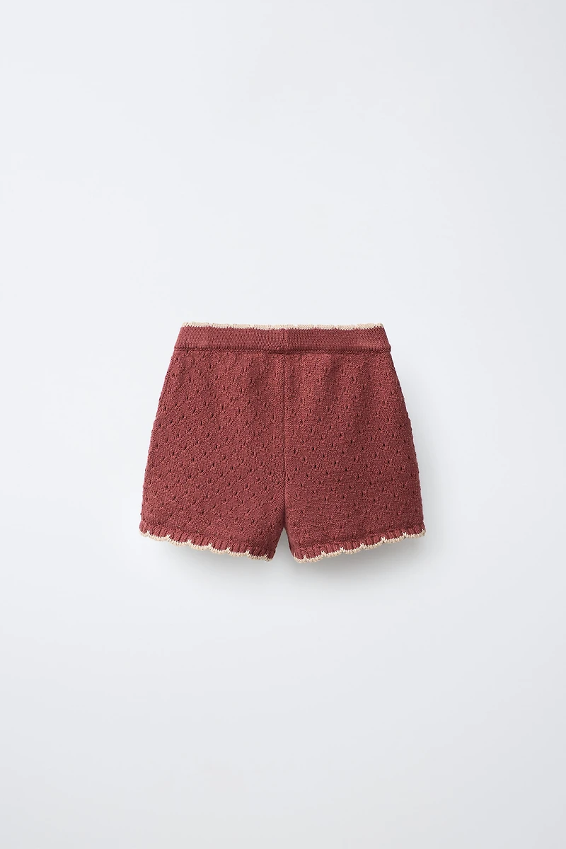 EMBROIDERED FLORAL KNIT SHORTS SISSEL EDELBO X ZARA KIDS