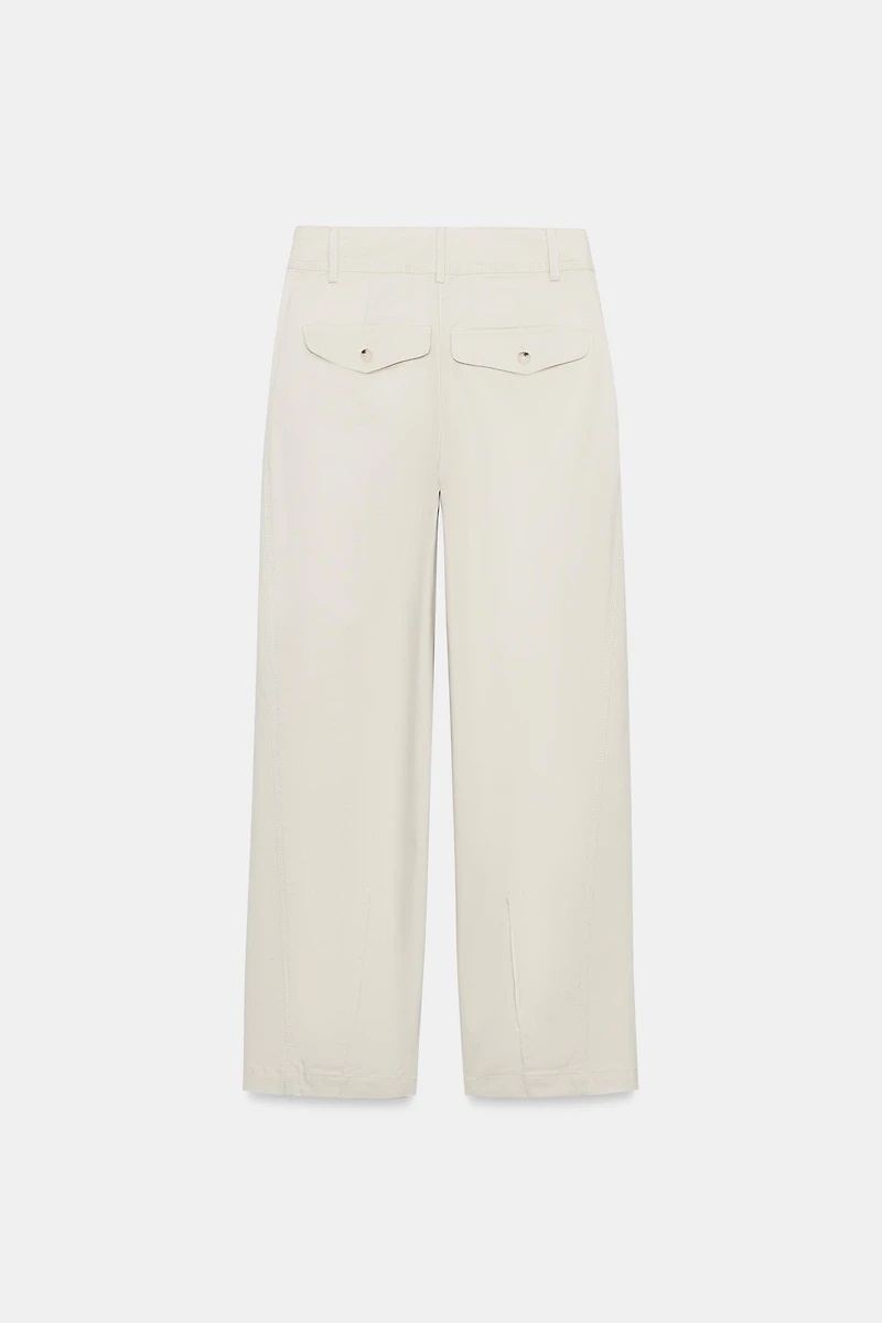 PLEATED BARREL PANTS