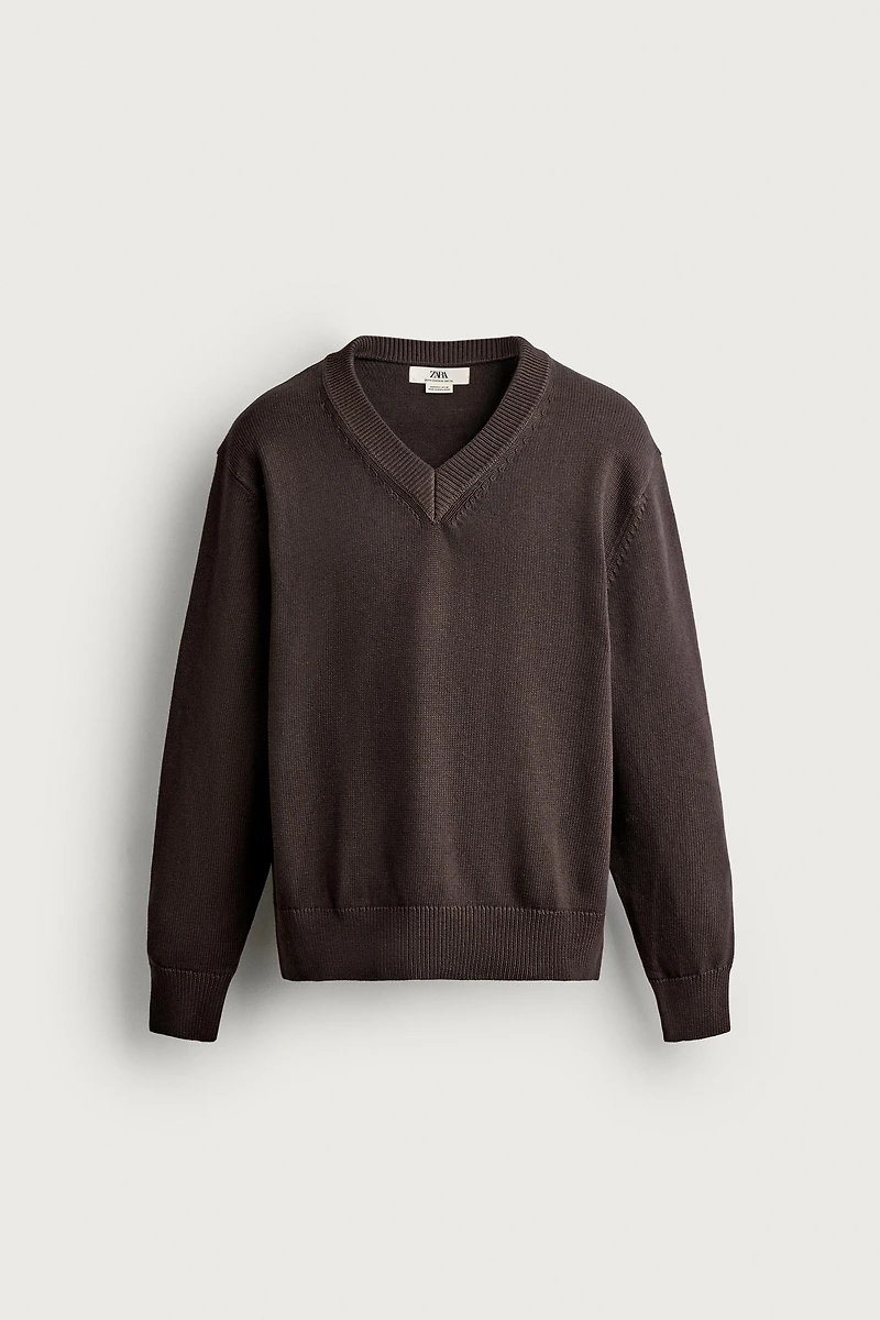 REGULAR FIT V-NECK JUMPER