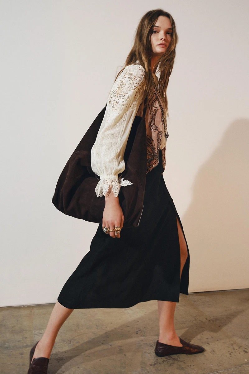 ZW COLLECTION LIMITED EDITION SUEDE LAYERED SKIRT