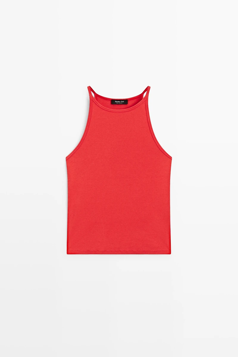 Cotton blend halter top
