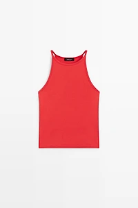 Cotton blend halter top