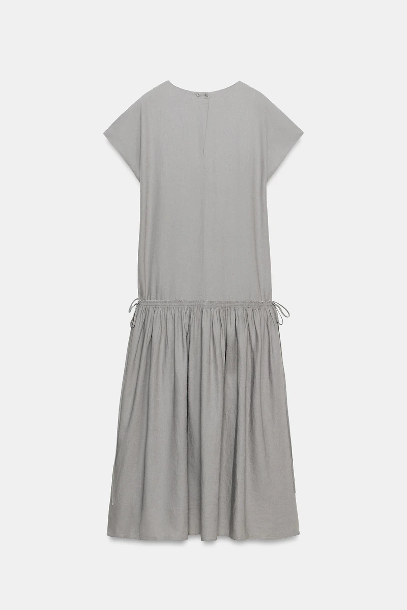 ZW COLLECTION LINEN BLEND MIDI DRESS