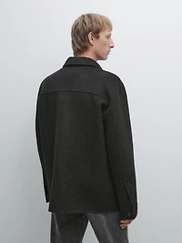 Wool blend jacket with pockets