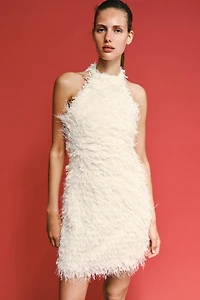 FRINGED KNIT MINI DRESS