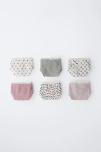 6-14 YEARS / SIX-PACK OF TINY FLORAL UNDERWEAR