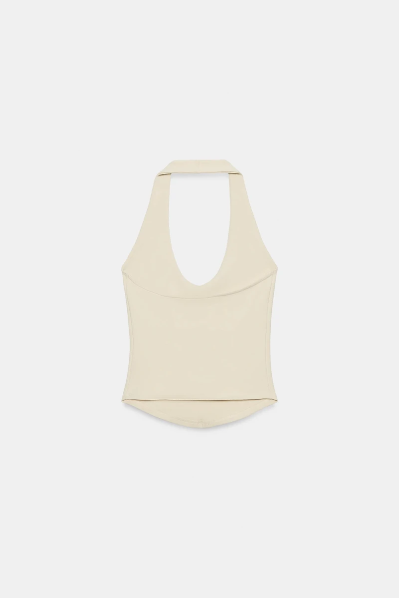 ROUNDED HEM HALTER TOP