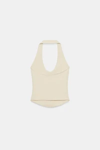 ROUNDED HEM HALTER TOP