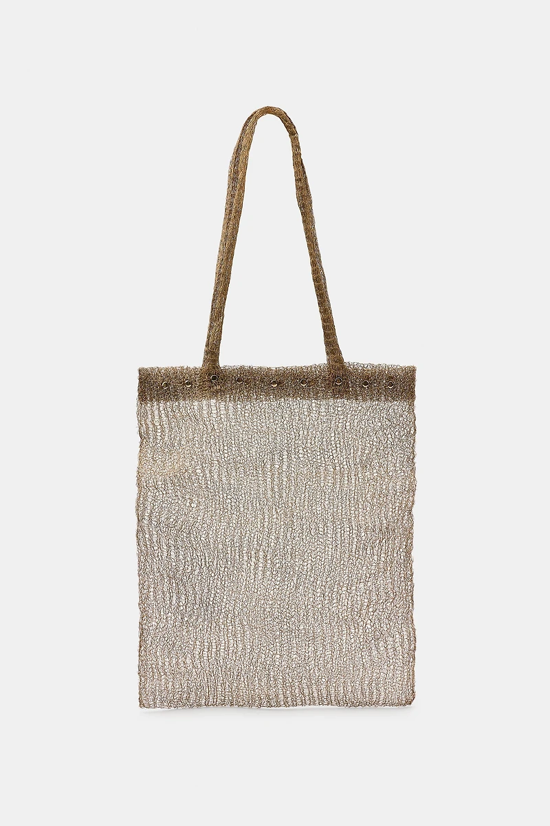 STUDDED METAL MESH BAG