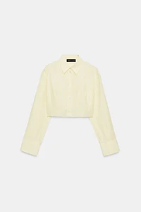 STRIPED POPLIN CROPPED SHIRT