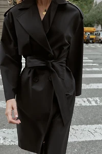 WINDPROOF WATER REPELLENT LONG BELTED TRENCH COAT