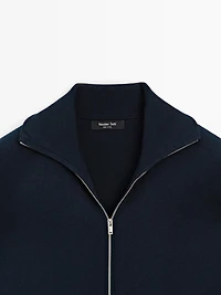 Cardigan fermeture Éclair en coton et laine