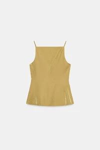 WRINKLED SATIN EFFECT VEST