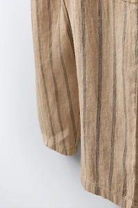 100% LINEN STRIPED JUMPSUIT