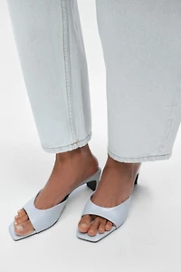 LEATHER HEELED MULES