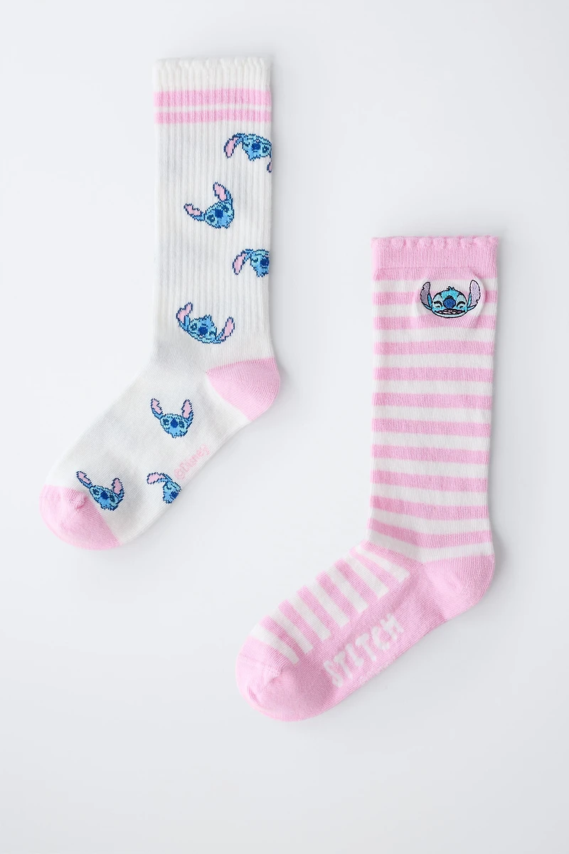LOT DE DEUX CHAUSSETTES MONTANTES LILO & STITCH © DISNEY