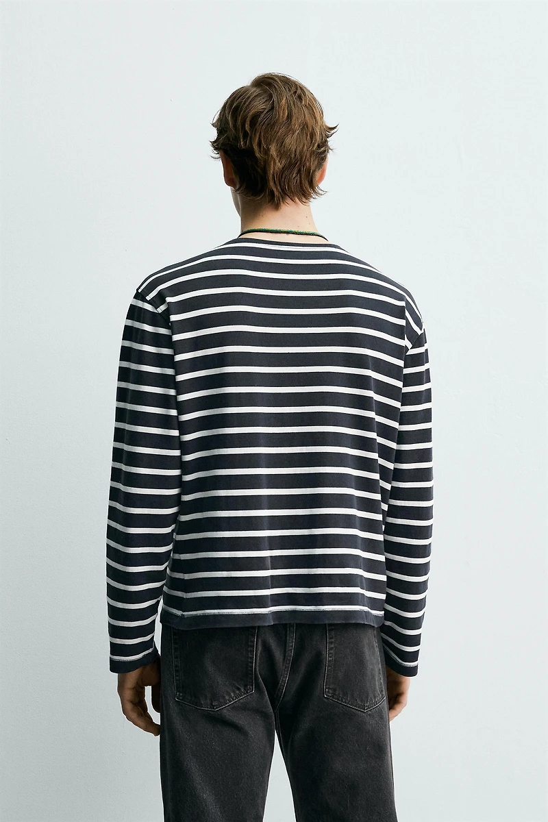 T-SHIRT JACQUARD RAYURES AARON LEVINE X ZARA