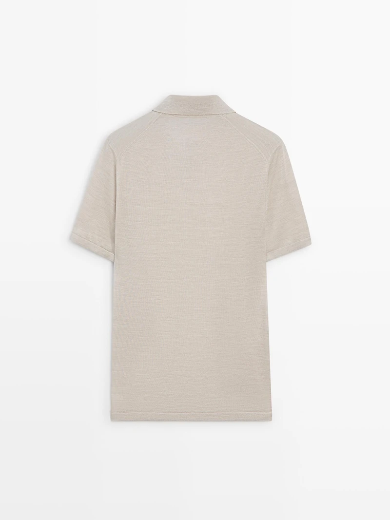 Knit V-neck polo shirt