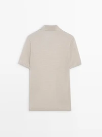 Knit V-neck polo shirt