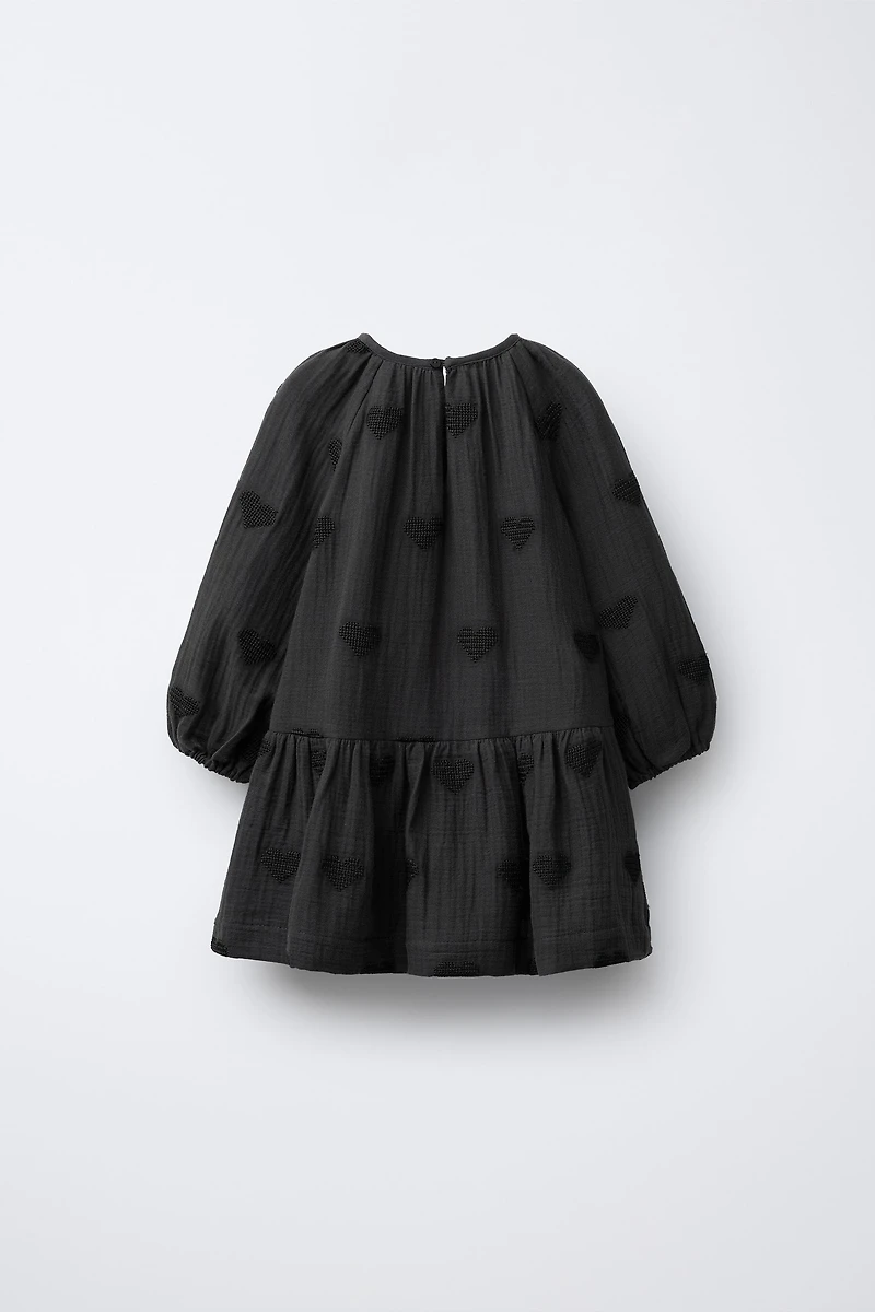 EMBROIDERED HEART DRESS