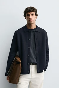 TEXTURED POCKET CARDIGAN