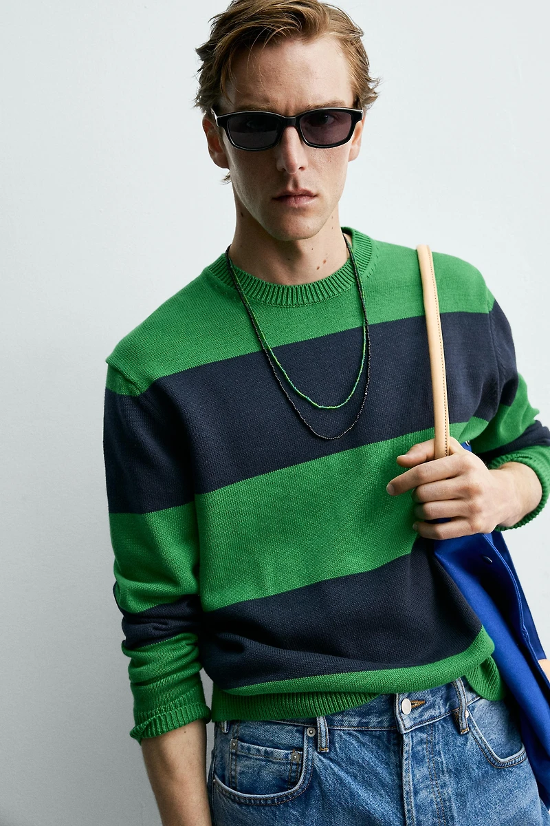 AARON LEVINE X ZARA STRIPED JACQUARD JUMPER