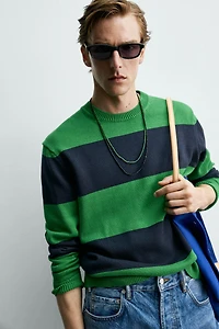 AARON LEVINE X ZARA STRIPED JACQUARD JUMPER