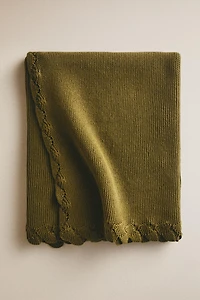 BABY BLANKET WITH CROCHET TRIM