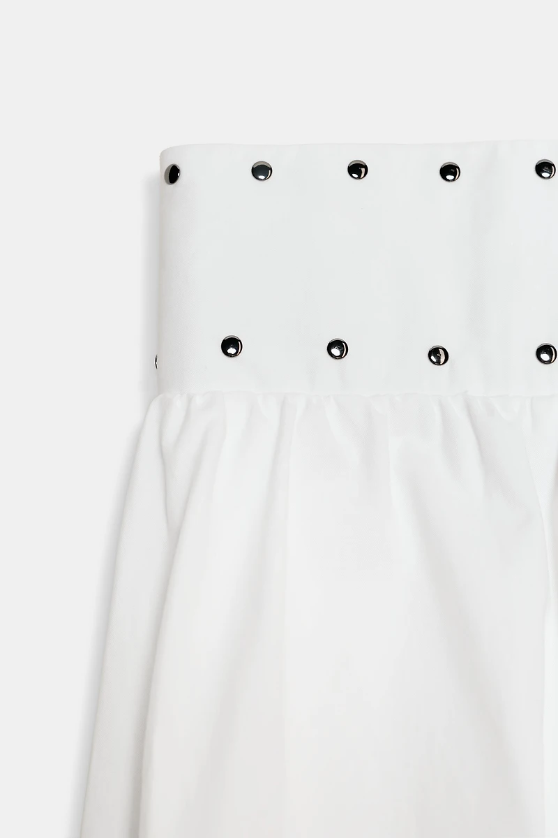 STUDDED BALLOON MIDI SKIRT
