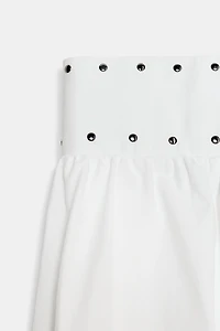 STUDDED BALLOON MIDI SKIRT
