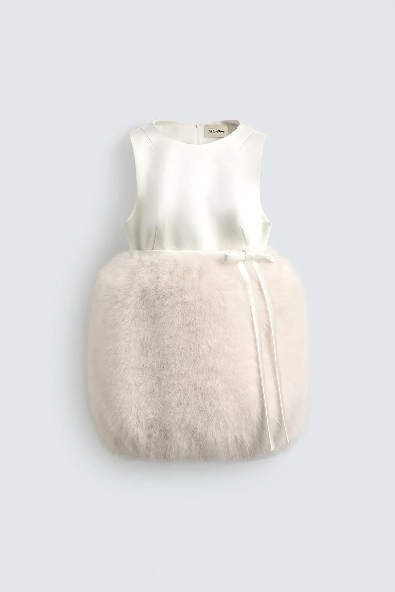 FAUX FUR EFFECT COMBINED MINI DRESS HARRY LAMBERT FOR ZARA X DISNEY
