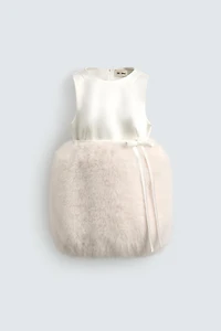 FAUX FUR EFFECT COMBINED MINI DRESS HARRY LAMBERT FOR ZARA X DISNEY