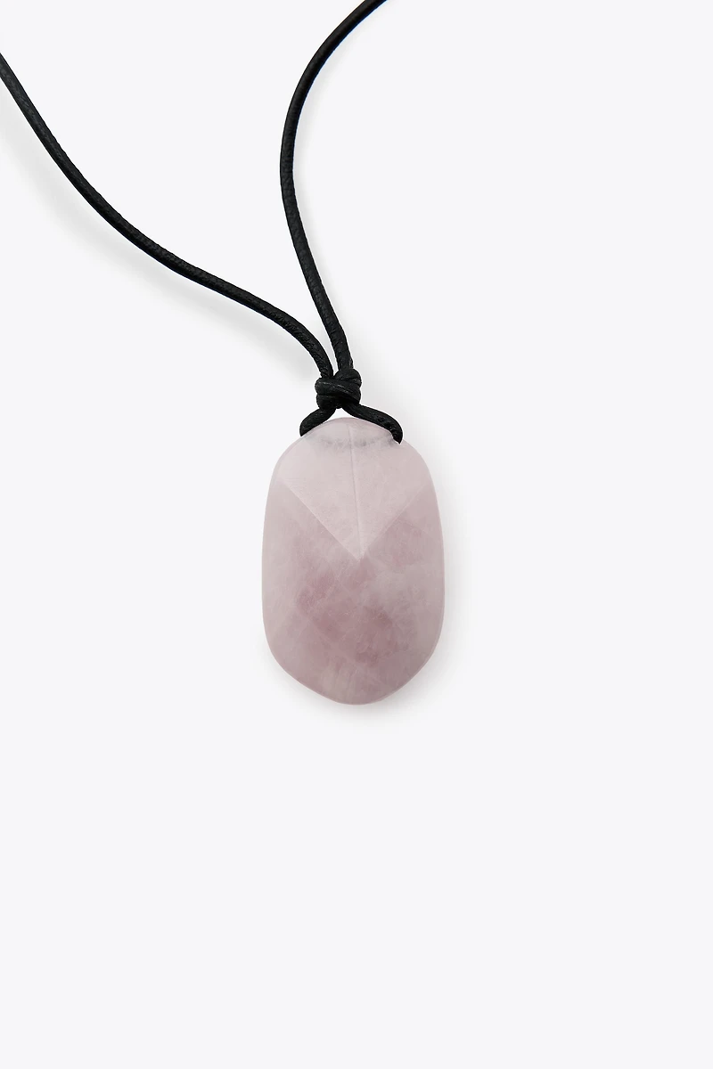 COLLIER LACET CUIR PIERRE