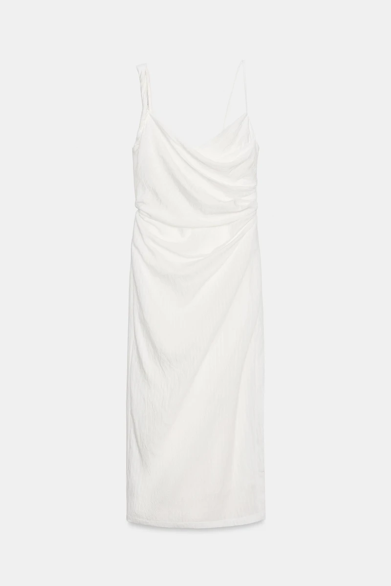 DRAPED MIDI DRESS