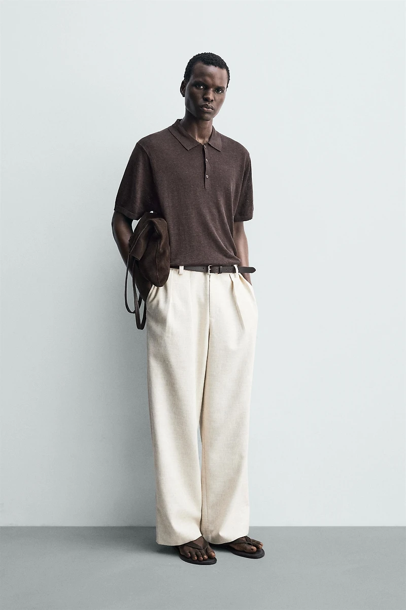 100% LINEN KNIT POLO SHIRT