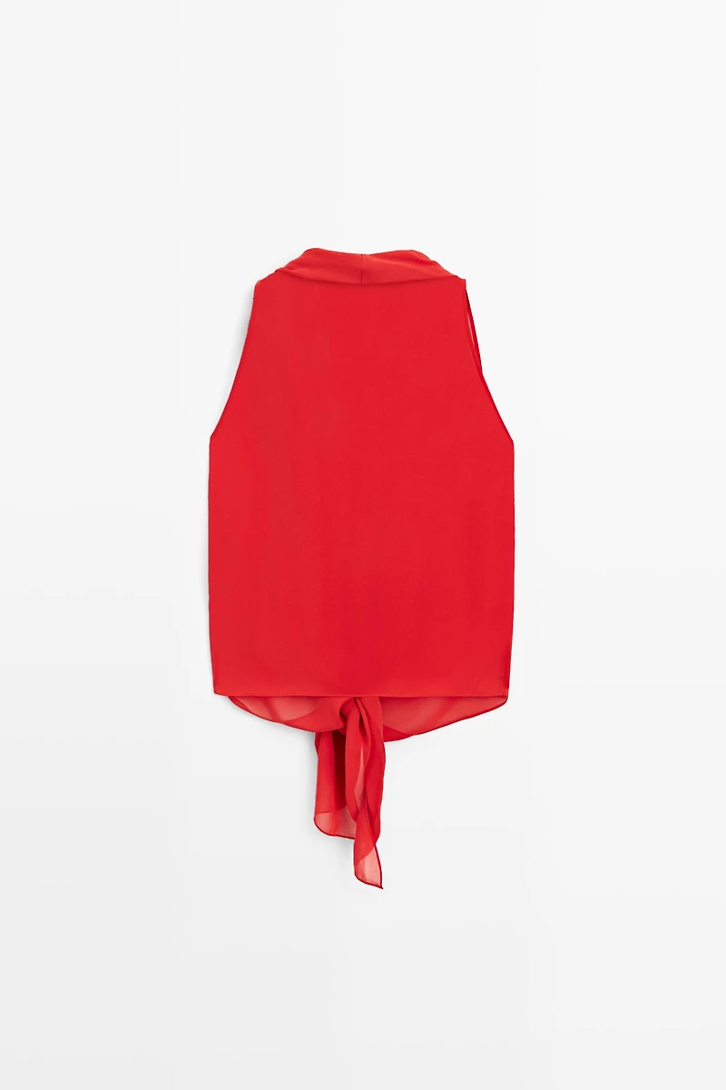 100% silk semi-sheer top