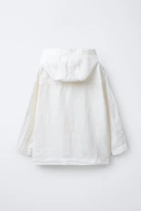 100% LINEN HOODED OVERSHIRT
