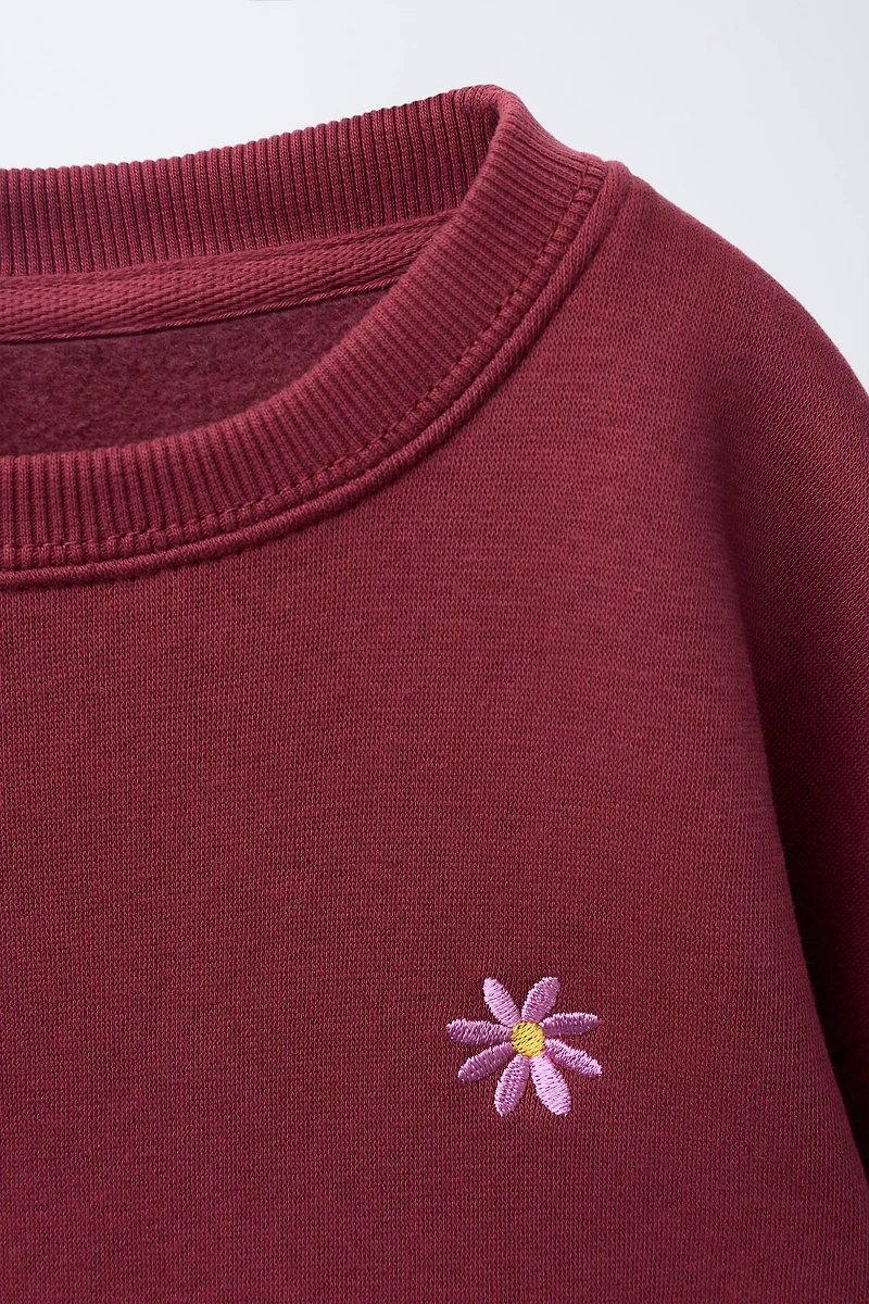 EMBROIDERED SWEATSHIRT AND JOGGER SET