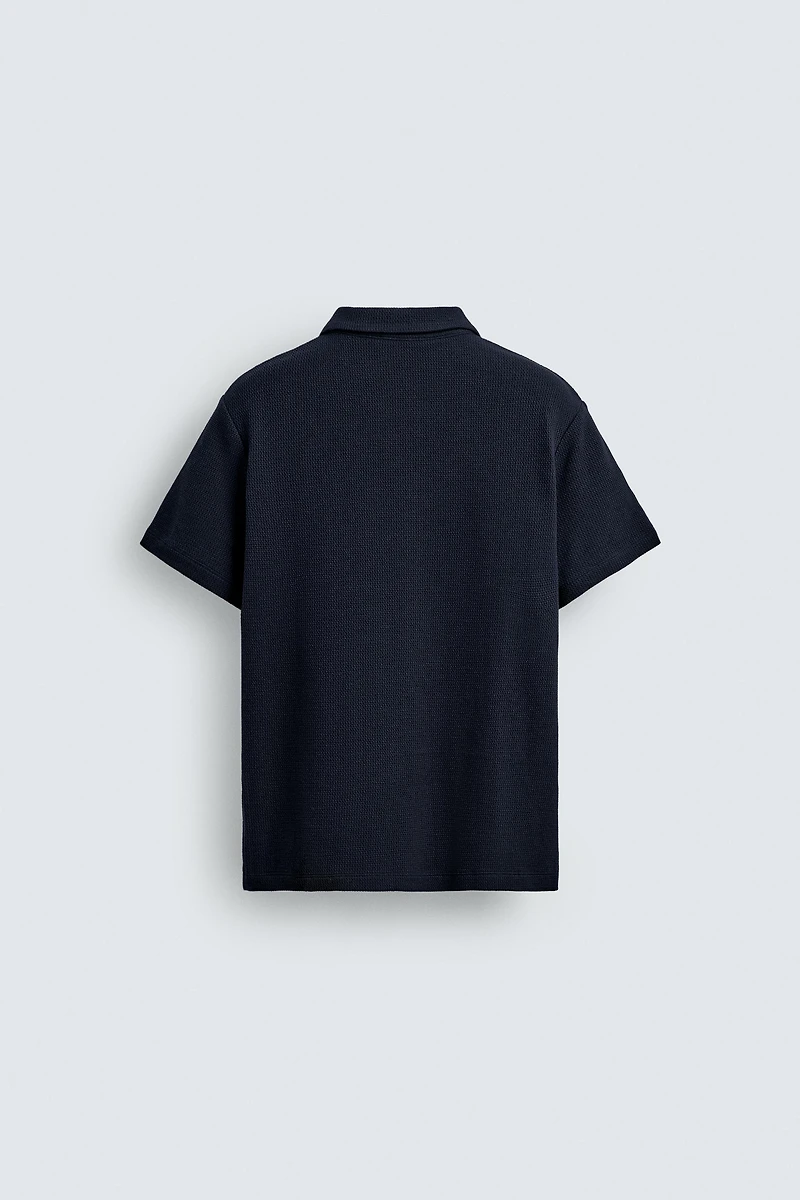 REGULAR FIT TEXTURED POLO