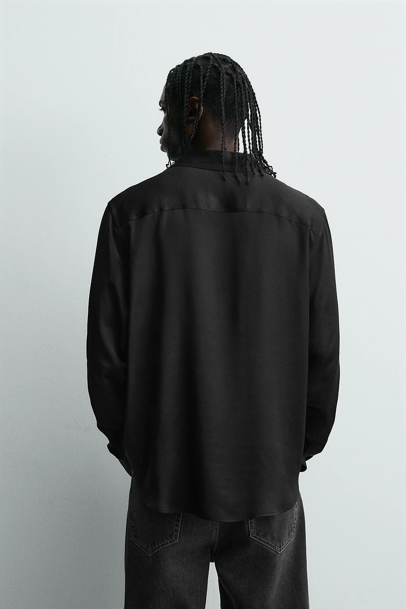 DRAWSTRING FLOWY POLO SHIRT