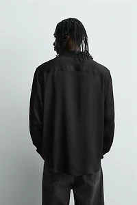 DRAWSTRING FLOWY POLO SHIRT