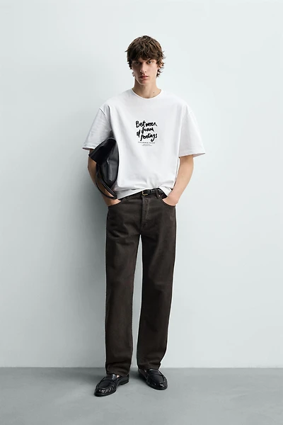 TEXTURED TEXT T-SHIRT