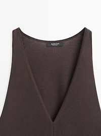 Robe midi fluide col en V
