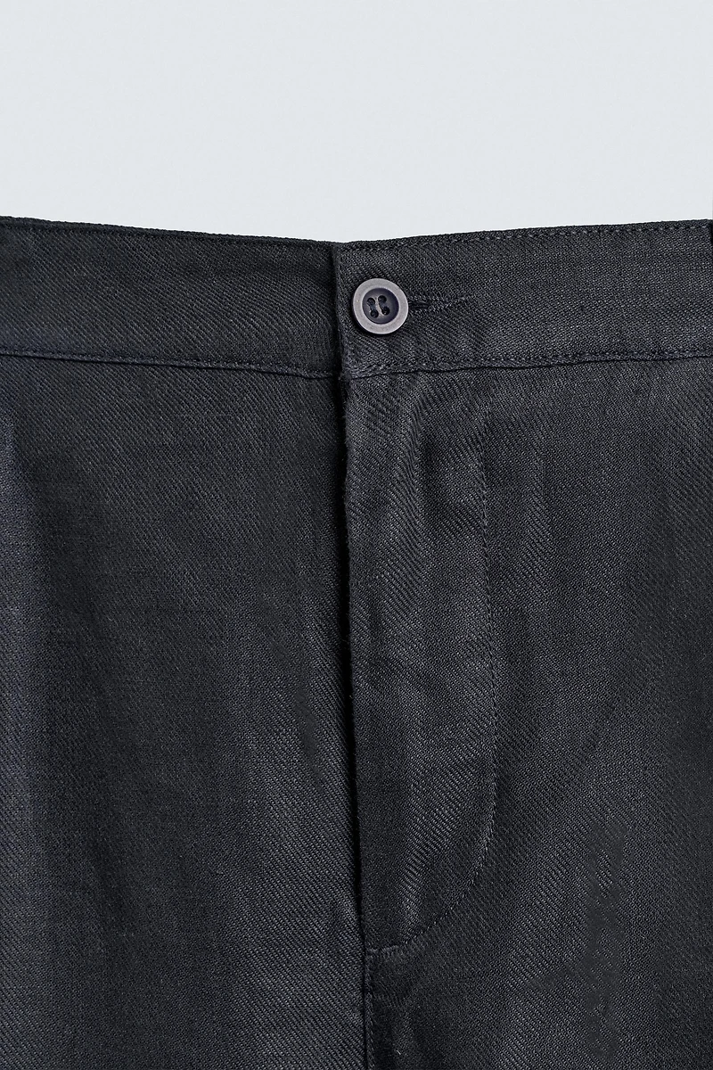 100% LINEN PLEATED PANTS