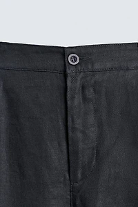 100% LINEN PLEATED PANTS