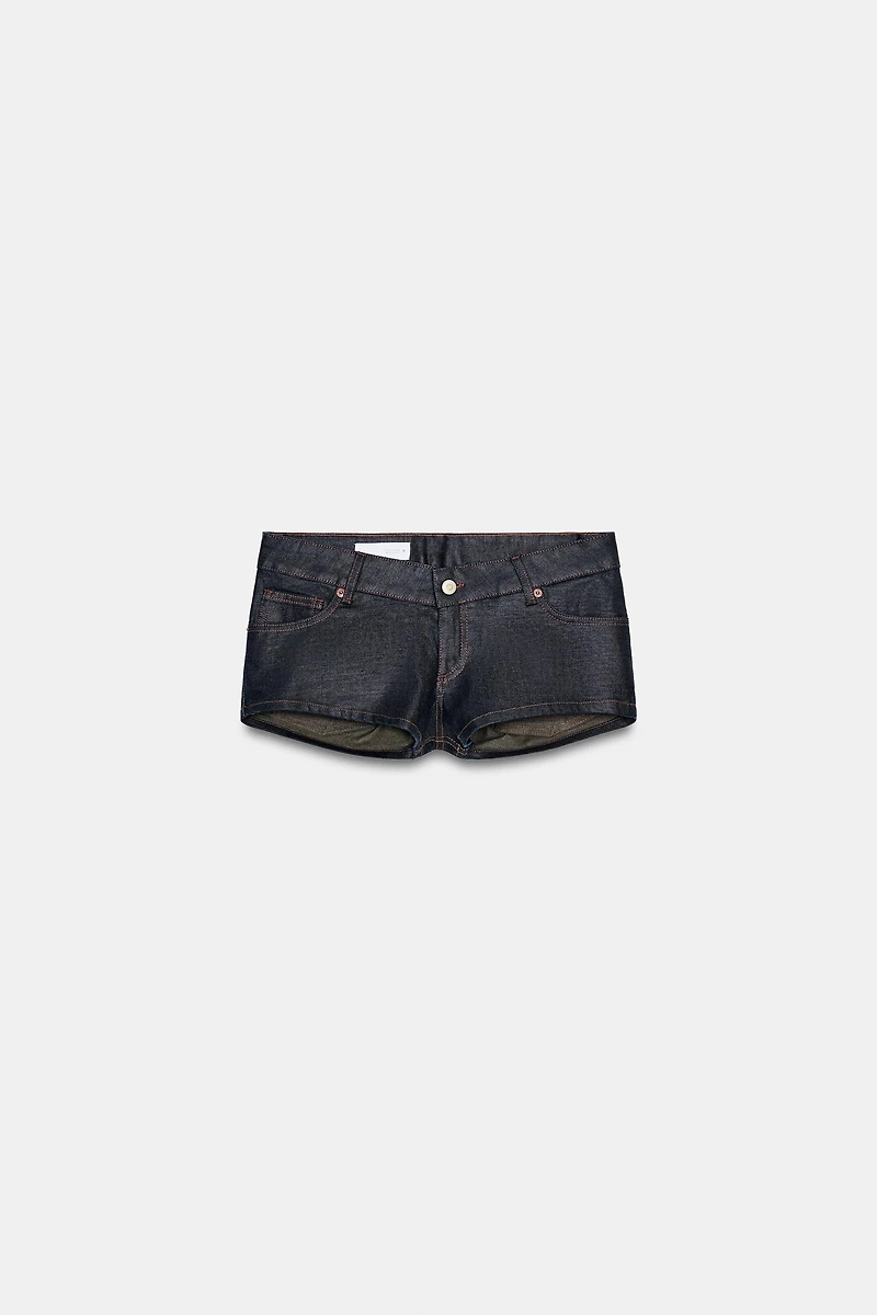 TRF LOW-RISE MINI DENIM SHORTS