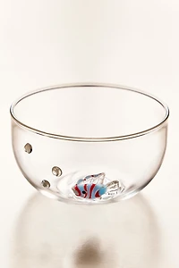 FISH AND BUBBLE BOROSILICATE GLASS BOWL