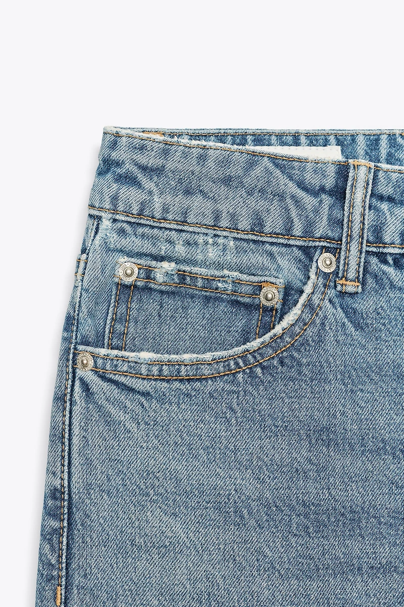 TRF STRAIGHT LEG JEANS WITH A HIGH WAIST