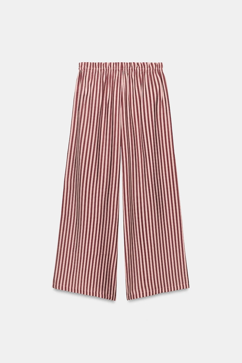 PANTALON LARGE À RAYURES