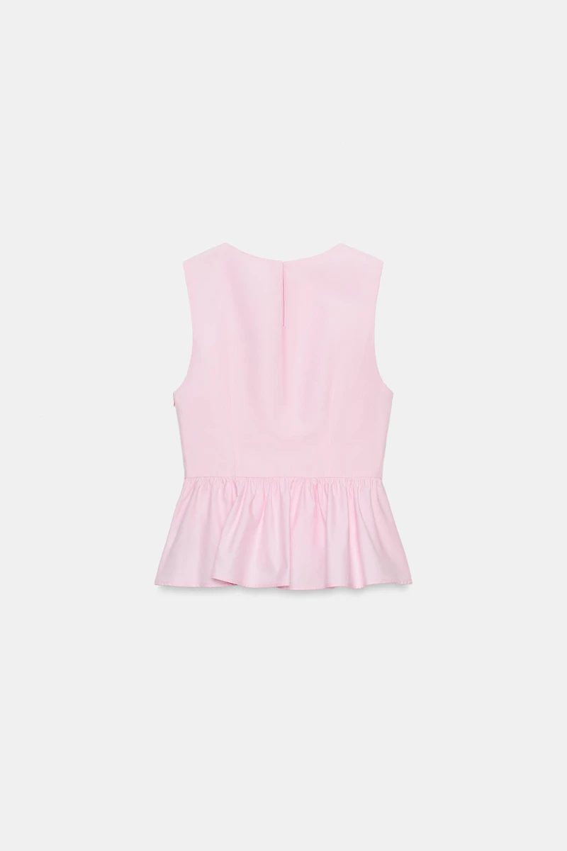 PEPLUM TOP WITH FROG CLASPS